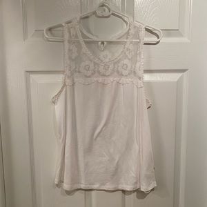 Abercrombie & Fitch White Sheer Floral Top